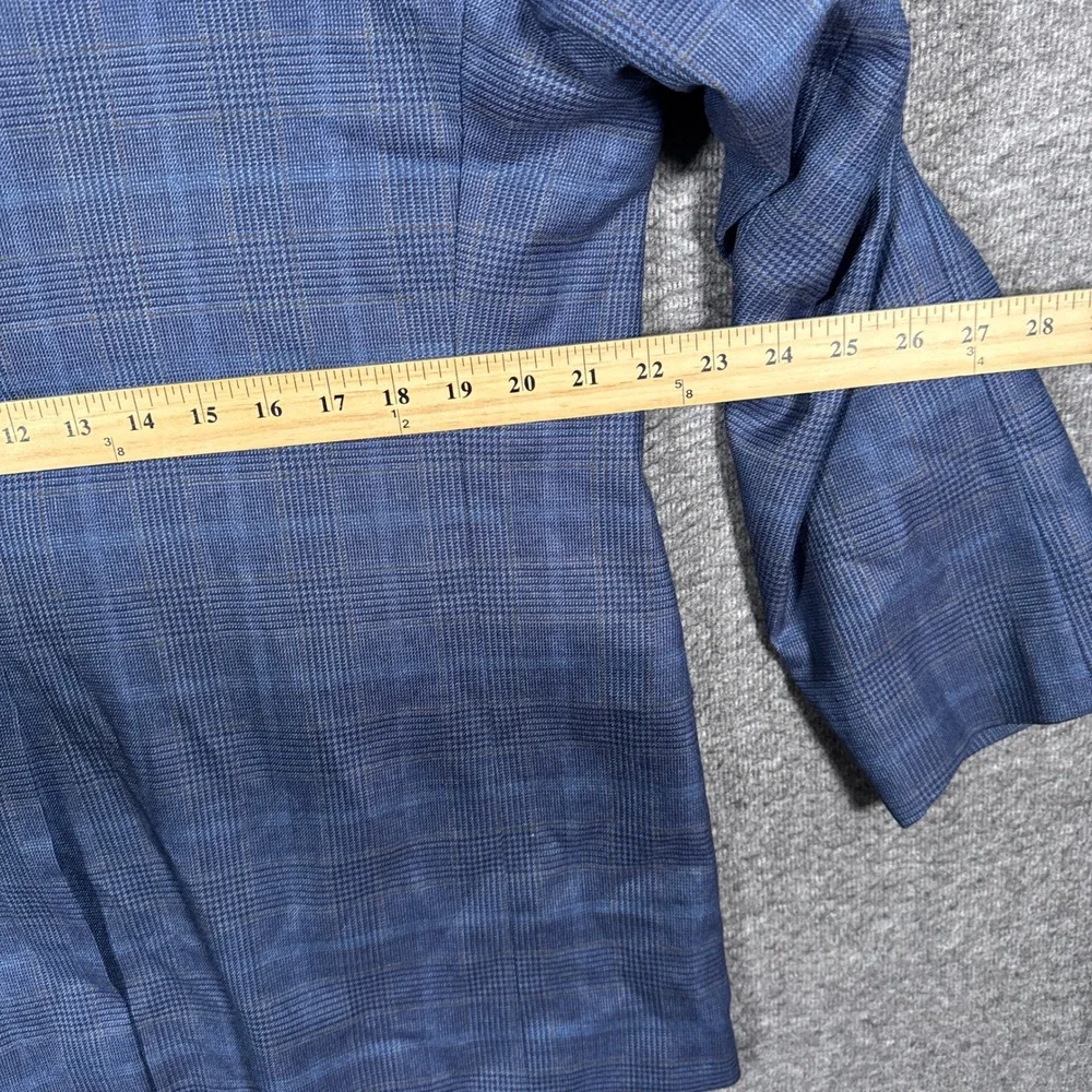 Loro Piana Sport Coat Mens 44R Blue Plaid 100% Wool Cremieux Blazer Jacket